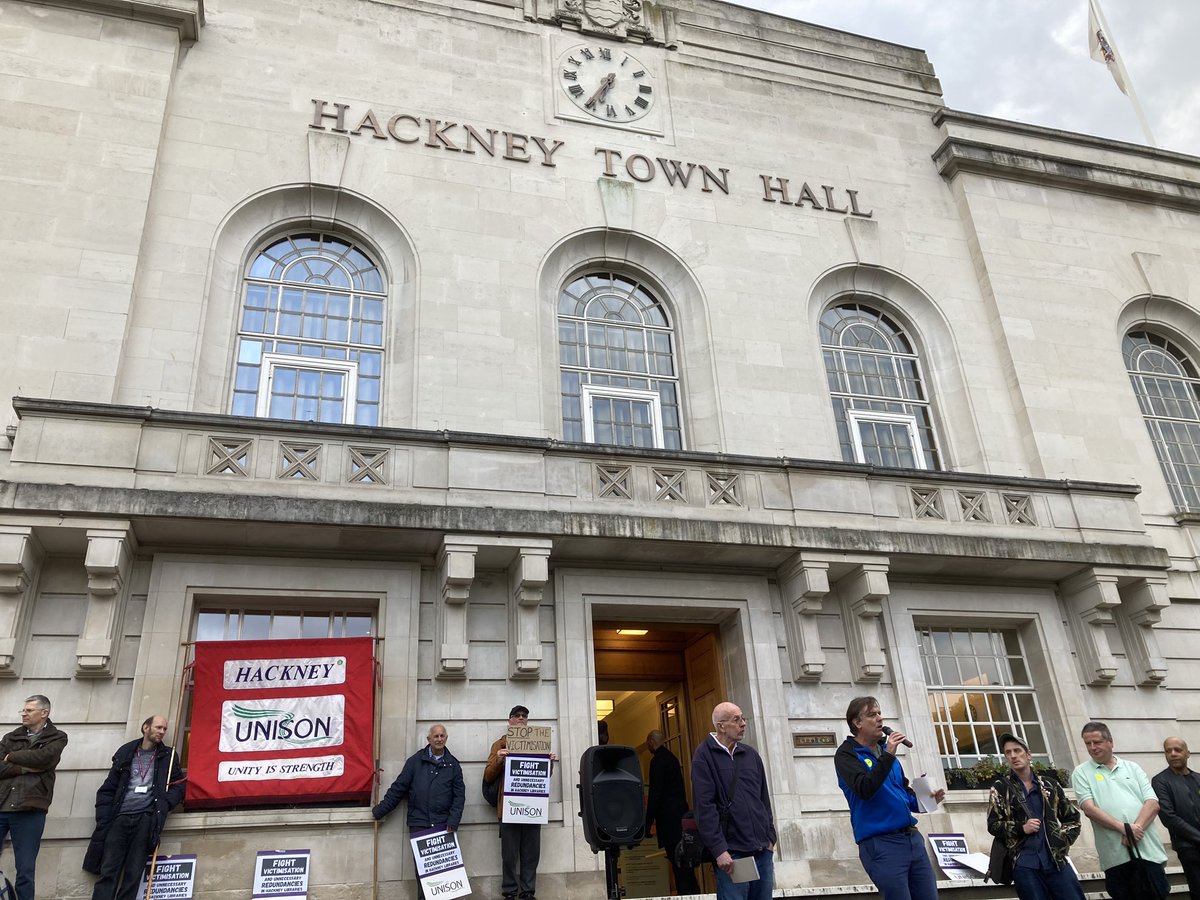 Belated post of Branch in solidarity with Unison comrades re Trade union victimisation &amp; compulsory redundancies at Hackney Council. Branch members <a href="/ShenaghGovan/">Shenagh Govan</a> <a href="/jamesivens/">James Ivens</a> speaking out in support on behalf of @Equity #solidarity