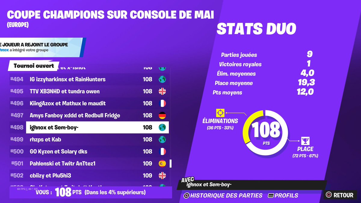 SemBoyFN's tweet image. Qual first time igl + mate 60 fps bref full troll