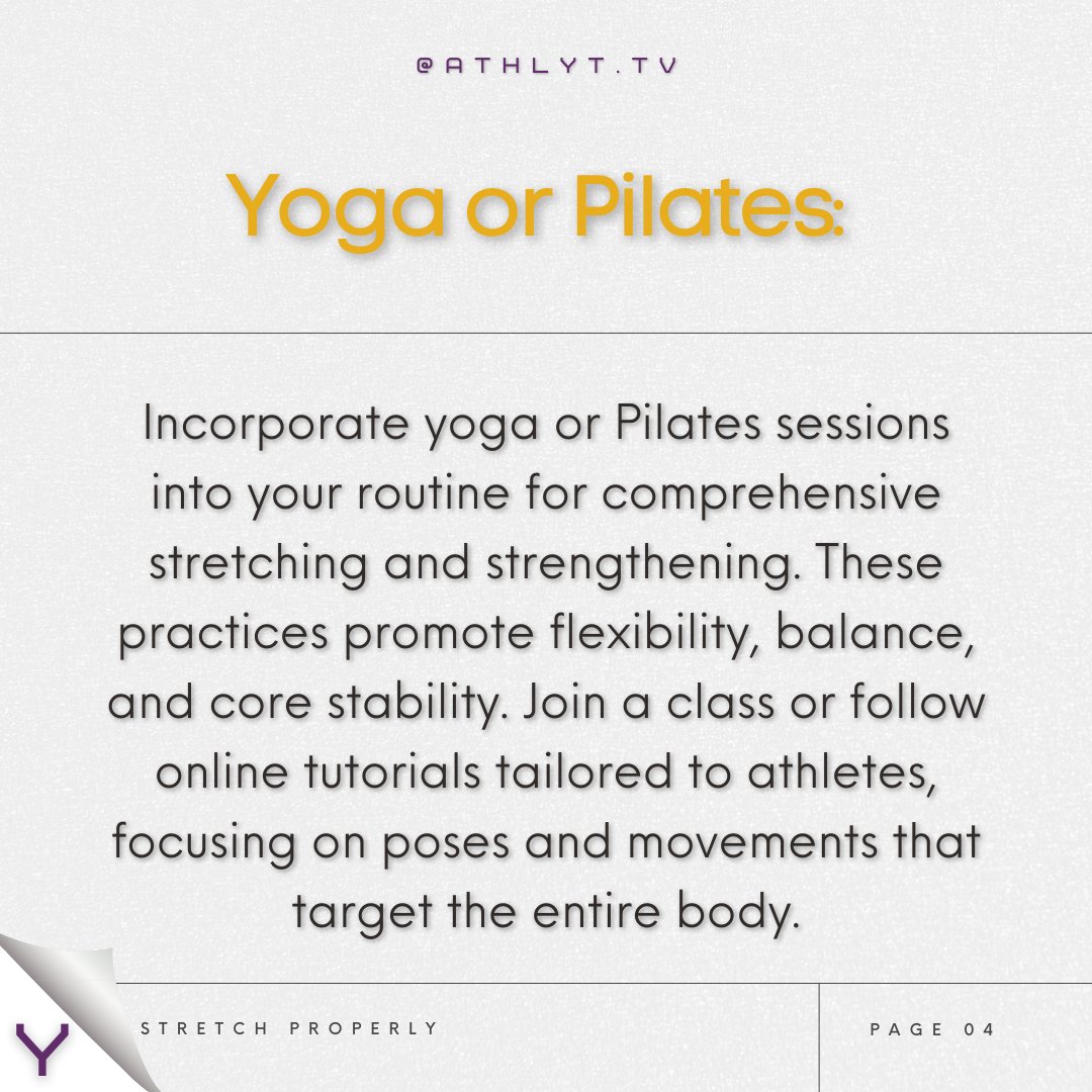 Boost your workout with proper stretching! 🏋️‍♀️ Dynamic warm-ups, static stretches, foam rolling, and even yoga can enhance flexibility &amp; recovery. Listen to your body, don't overdo it. Share your favorite method below! 👇 #WorkoutTips #AthleteStretching