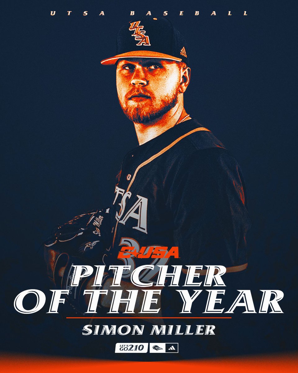 Ladies and gentlemen, our C-USA Pitcher of the Year... 

🌟 𝙎𝙄𝙈𝙊𝙉 𝙈𝙄𝙇𝙇𝙀𝙍! 🌟

#BirdsUp 🤙 | #LetsGo210