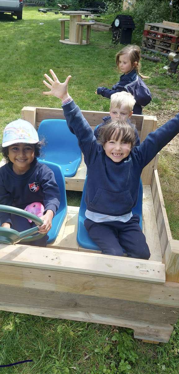 WellesleySchool's tweet photo. Our Reception class are loving our new Forest School with play equipment made from recycled materials. This environment is brilliant for building communication and teamwork skills. https://t.co/58DNsmSjjM