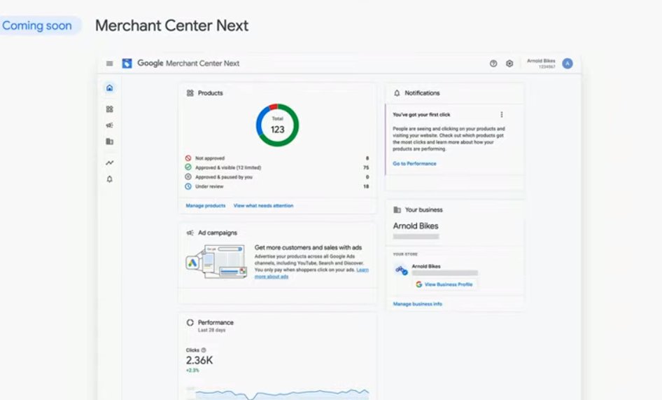 gsterling's tweet image. Google Merchant Center Next designed for smaller merchants. Doesn&apos;t require a product feed; uses data from website. #gml2023
