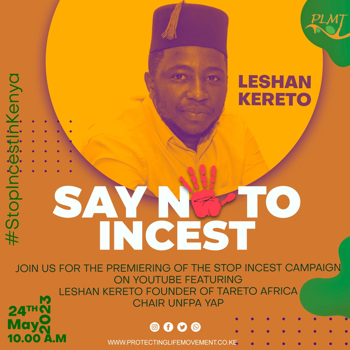 JOIN US Tomorrow @ 10.00 A.M For the premiering &amp; conversations of The STOP INCEST CAMPAIGN On Youtube, Facebook, Twitter &amp; Instagram
#StopIncestinKenya
#BreaktheSilence
#TupazeSautiTumalizeIncest
#SaveOurChildrenfromIncest
#IncestTheBiggestGBV
#TukomesheHiiTabiaMbovu