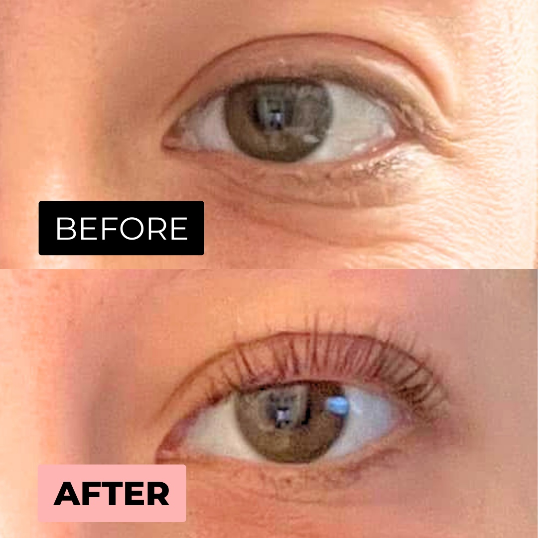 Check out this amazing before and after results from using our at-home lash lift kit! 😆✨ 💖