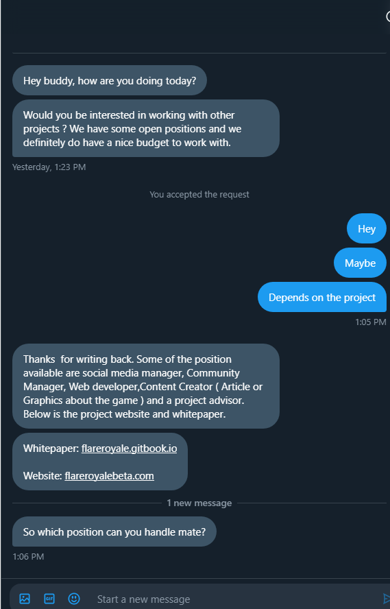 giyuu_eth's tweet photo. @FlareRoyale_NFT The stupidity of scammers never gets old @Adamschrock03 https://t.co/ZDsUWlhuf4