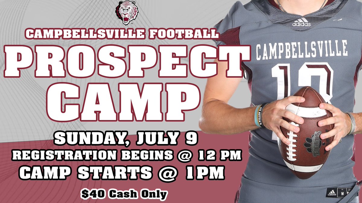 CvilleTigersFB's tweet photo. Fighting Tiger Football is set to host a prospect camp on July 9!

Prospective Tigers, sign-up at the link below!!

🏈 https://t.co/YhGEAZvOZg 🏈 https://t.co/WNIT9MxWDu