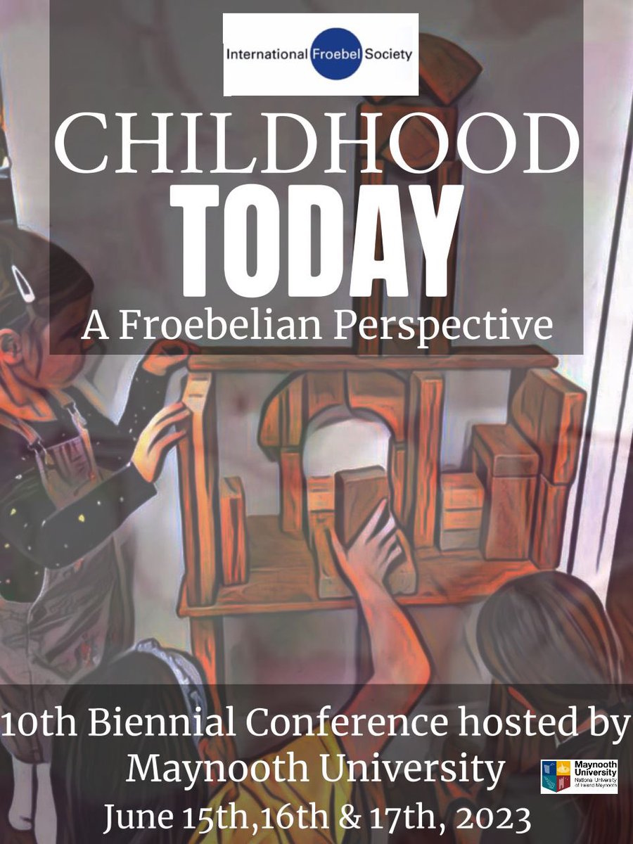 Countdown to the International Froebel Conference in Maynooth University. Looking forward to welcoming our keynotes & presenters. Promises to be a great 3 days. 15-17 June. Check out the one day ticket option for practitioners  @froebelMU @MaynoothUni @EarlyChildhdIRL @EarlyBa