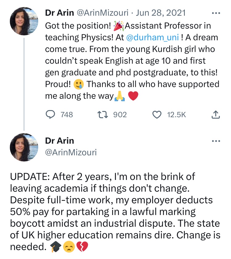 martinmbauer's tweet image. Many of you aren’t aware of what is going on at UK universities 

A spiral of low pay, pension cuts and casual contracts have plunged the nation into strike 

Students won’t graduate. Some of the most talented people will leave. Universities will lose accreditation 

1/4