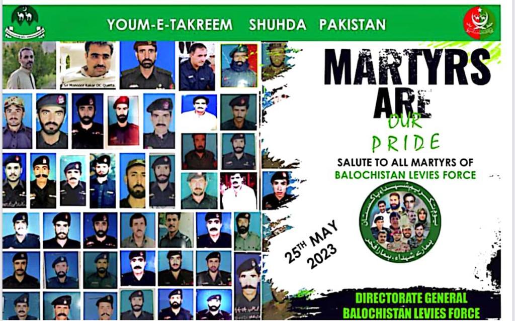 بلوچستان لیویز فورس نے ہمیشہ بلوچستان کے امن کو قائم رکھنے کے لیے قربانیاں دی ہے اور ہم ان کے قربانیوں کو سراہتے ہیں
#یوم_تکریم_شہدا_پاکستان