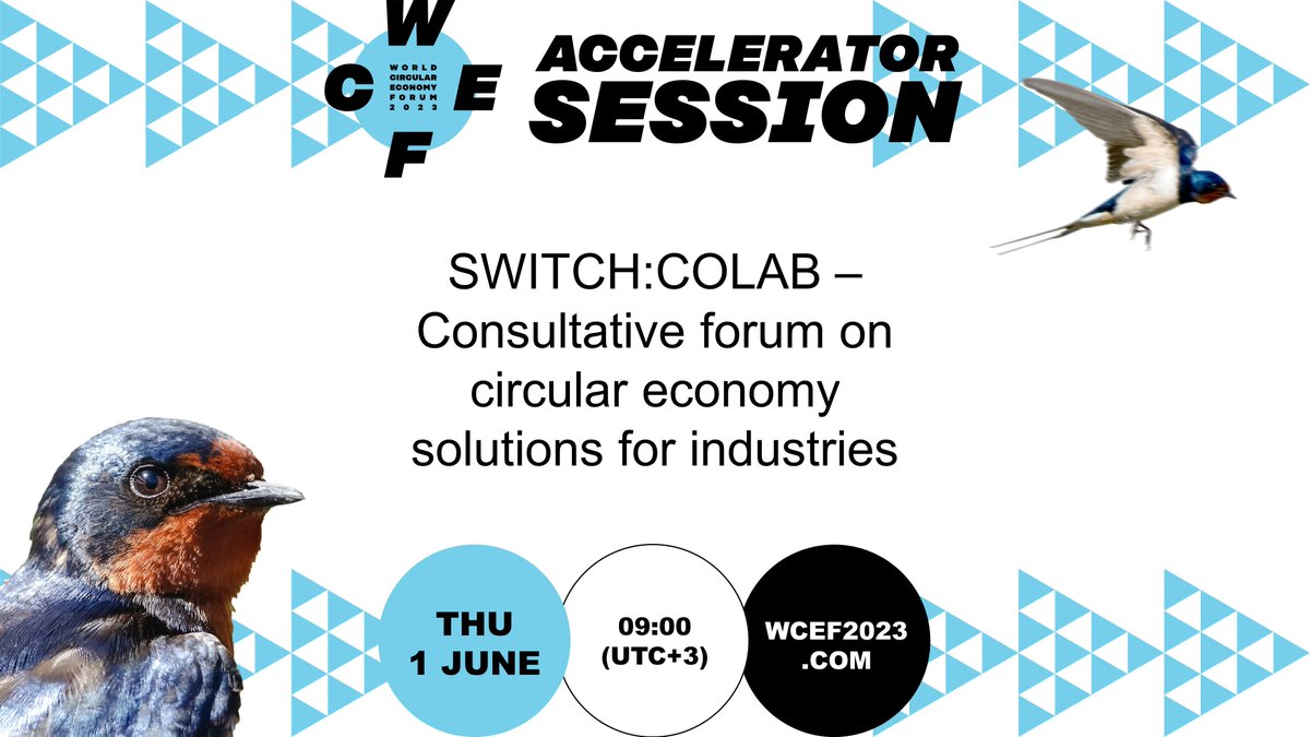 Switch to Circular Economy Value Chains (@switchcircular) on Twitter photo 🌍 Exciting news for attendees of #WCEF2023 in Helsinki! Join us for the #SWITCH:COLAB Consultative Forum on #CircularEconomy Solutions for Industries on 1 June: bit.ly/40X3SnM
<a href="/SwitchMed/">SwitchMed</a> <a href="/CH_Environment/">Chatham House Environment and Society</a> <a href="/circleeconomy/">Raphael Lopoukhine</a> <a href="/EU_Partnerships/">EU International Partnerships 🇪🇺</a> @eu_near <a href="/UNIDO/">UNIDO</a> <a href="/SitraFund/">Sitra</a> 🌍 Exciting news for attendees of #WCEF2023 in Helsinki! Join us for the #SWITCH:COLAB Consultative Forum on #CircularEconomy Solutions for Industries on 1 June: bit.ly/40X3SnM
<a href="/SwitchMed/">SwitchMed</a> <a href="/CH_Environment/">Chatham House Environment and Society</a> <a href="/circleeconomy/">Raphael Lopoukhine</a> <a href="/EU_Partnerships/">EU International Partnerships 🇪🇺</a> @eu_near <a href="/UNIDO/">UNIDO</a> <a href="/SitraFund/">Sitra</a>