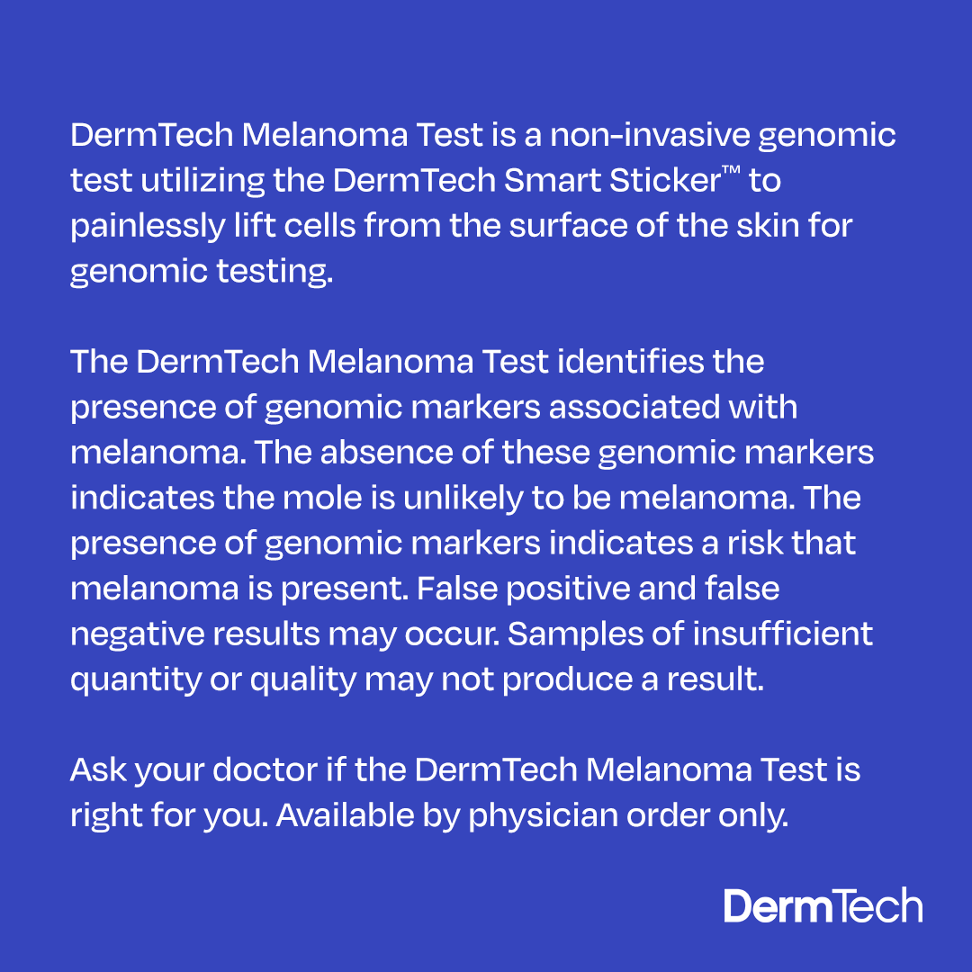 DermTech's tweet photo. During #MelanomaAwarenessMonth, encourage your patients to schedule a skin exam.

Early melanoma detection may be life-saving. Learn more about DermTech’s commitment to skin health at https://t.co/vNeYbiw86W.

#Stickit2Melanoma #MelanomaAwareness #DermTech https://t.co/pxxoXYz6zg