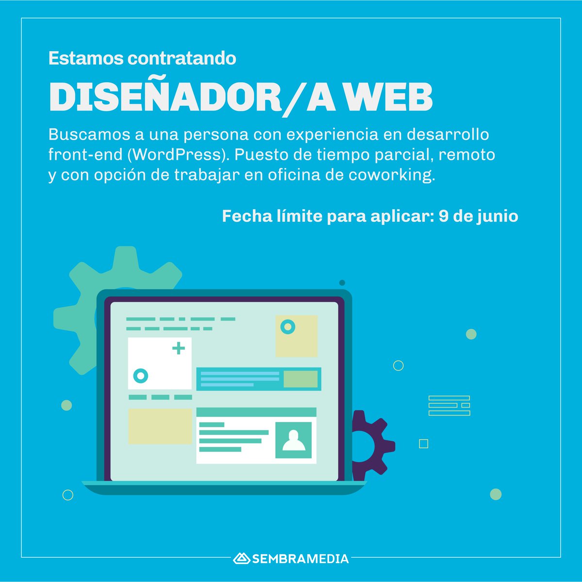 📢 ¡Oportunidad laboral!

🧑‍💻 Buscamos a una persona experta en diseño web (front-end WordPress) para unirse a nuestro equipo.

Ingresa al enlace para conocer las responsabilidades, los requisitos del puesto y completar el formulario de postulación.

📌 bit.ly/3MxW3zO