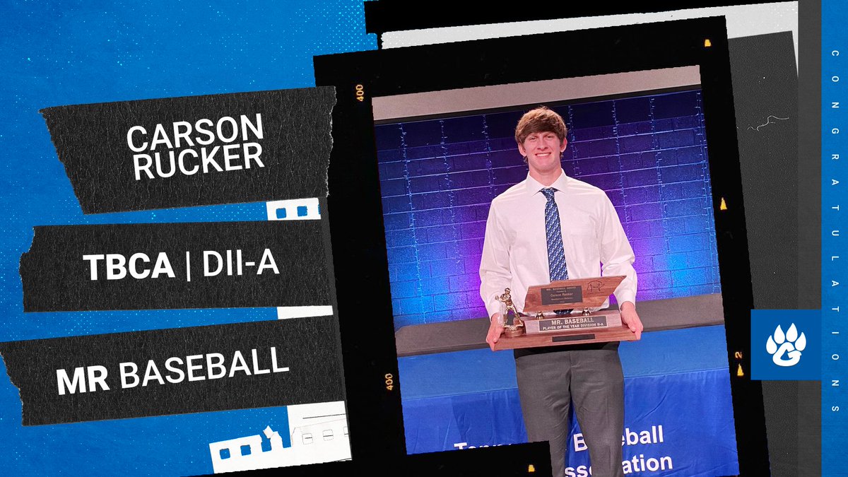 ⚾️ MR BASEBALL ⚾️

Congratulations to senior Carson Rucker for winning the 2023 TBCA DII-A Mr. Baseball award.