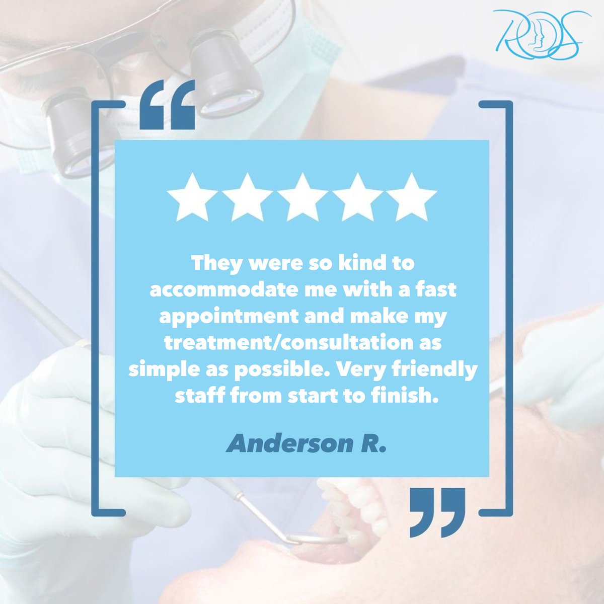 Thank you for the excellent review, Anderson! We are happy to hear that your overall experience with Randolph Oral Surgery has been a positive one. We go to great lengths to provide the highest level of patient care and strive for excellence!