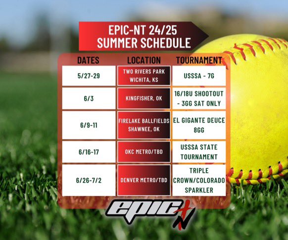 CadenceBrice's tweet photo. Check out my summer schedule! https://t.co/U3NejPmstC