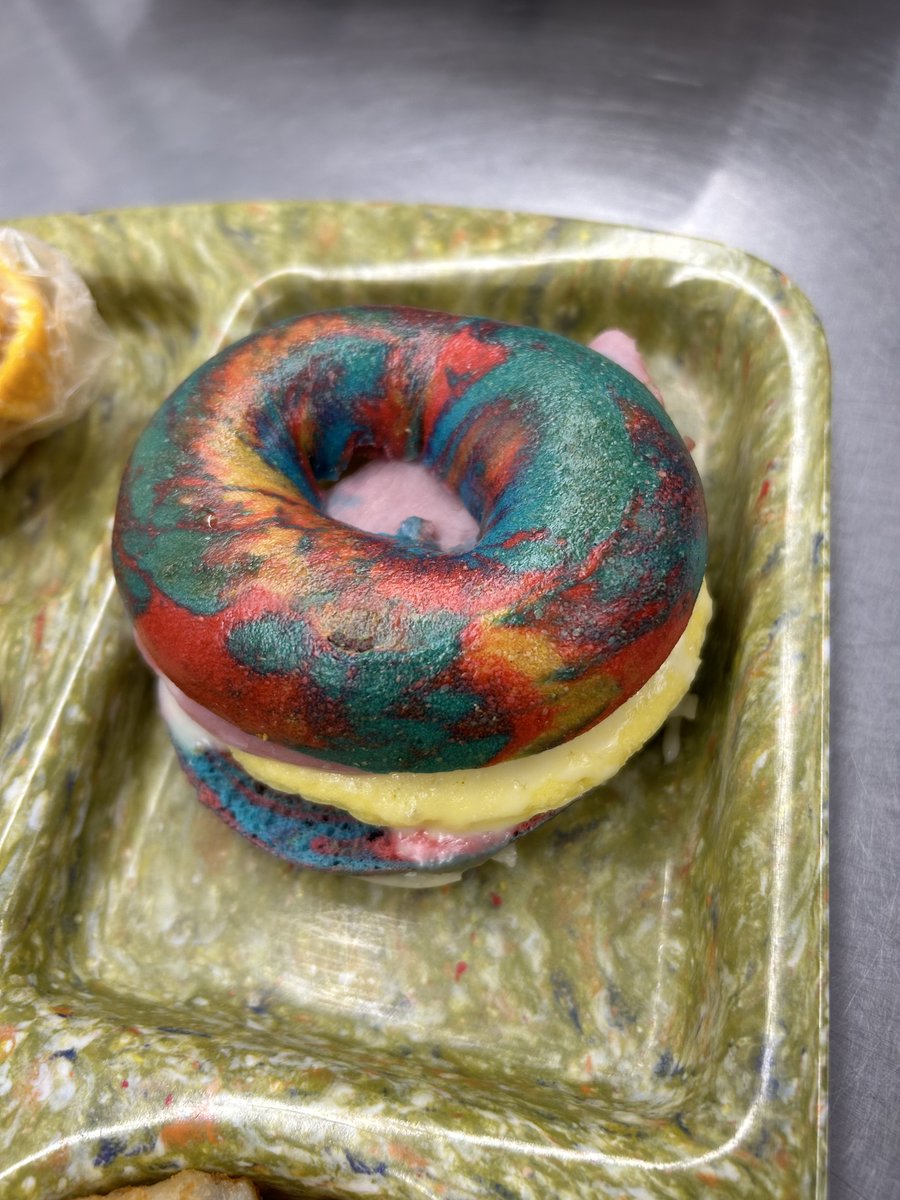 Rainbow Breakfast Sandwiches today at PES!🌈