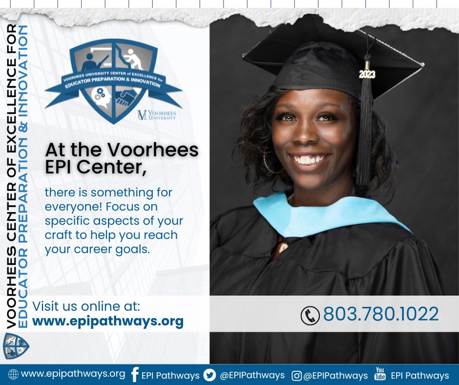 At @TheVoorheesU EPI Center, there is something for everyone! Focus on specific aspects of your craft to help you reach your career goals! 🎓📌

Visit us online at: epipathways.org! 🖱️
