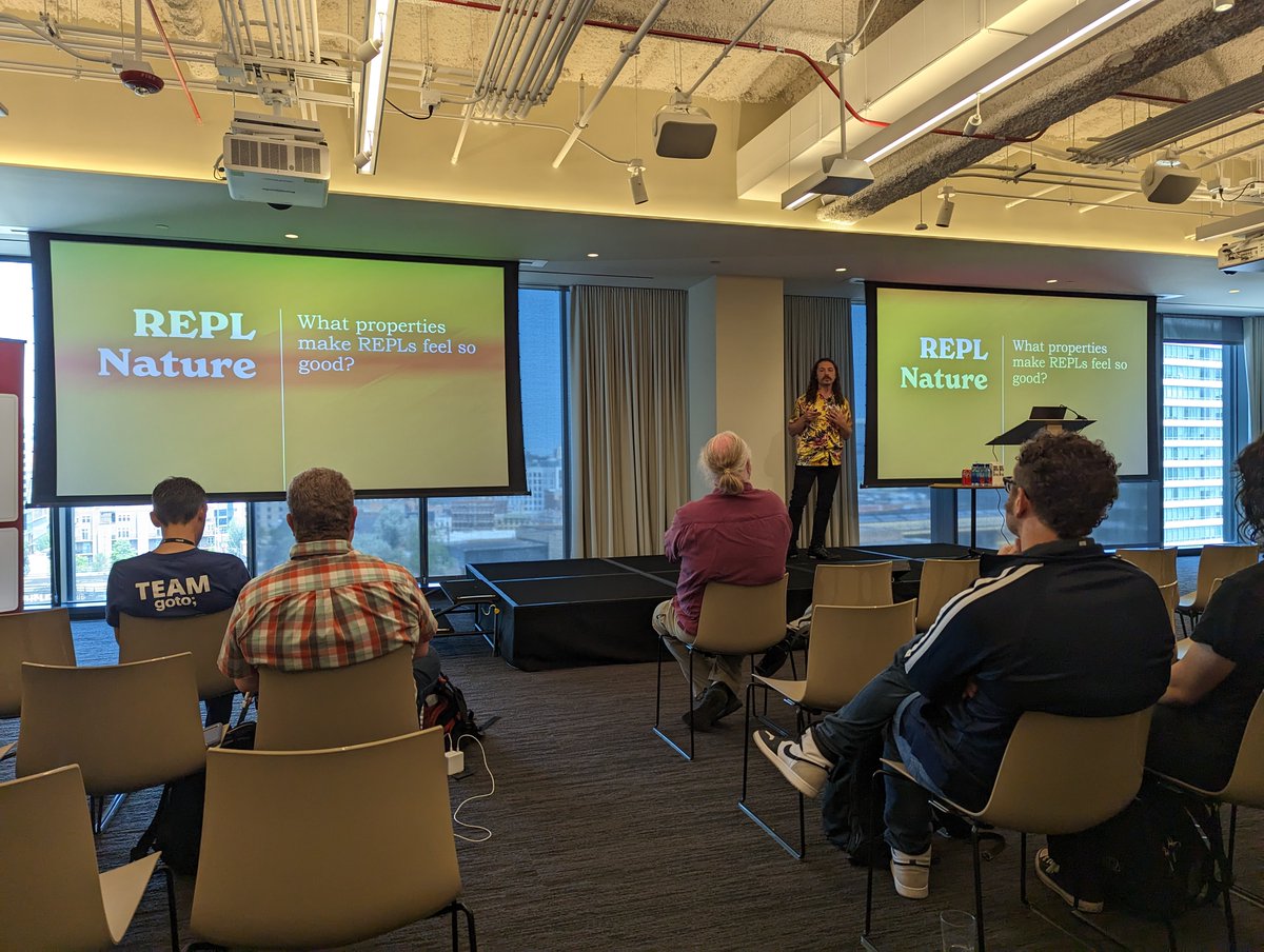 mamund's tweet image. Enjoying #AvdiGrimm talk "REPLs all the way up" at #gotoChgo 
#mcaTravels