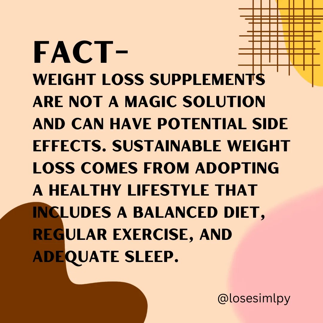 Busting the weight loss supplement myth:
There's no magic pill for sustainable weight loss.
Discover the truth about supplements and the importance of a balanced approach to achieve your health goals.
#WeightLossTruths #NoQuickFix #BalancedApproach #HealthyLifestyle #losesimply
