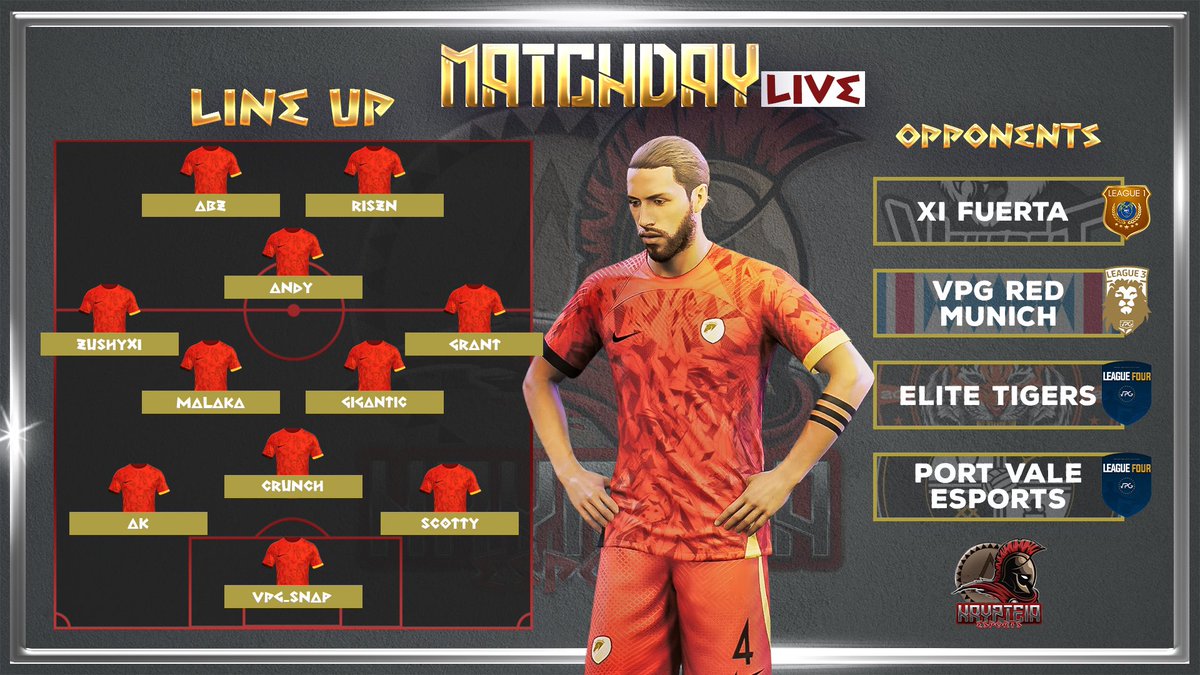 Our Lineup for Tonight’s Games 
⏰Kick-off at 7:40, 8:00, 8:45 and 9:15

🎨 Graphics by <a href="/PhantomDesign21/">Phantom Designs</a>