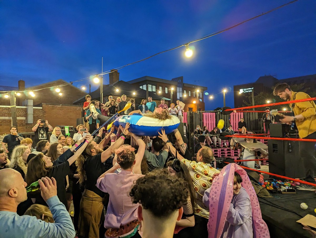We're not messing about anymore, SNAILMANIA is officially The Dance 🍕

2024, we ride again. This time 2 nights, with real pro wrestling 🦞

14th and 15th of June 2024, early bird tickets are available at £5 day and £10 weekend right now, with more info at the link in our bio 🤼‍♂️
