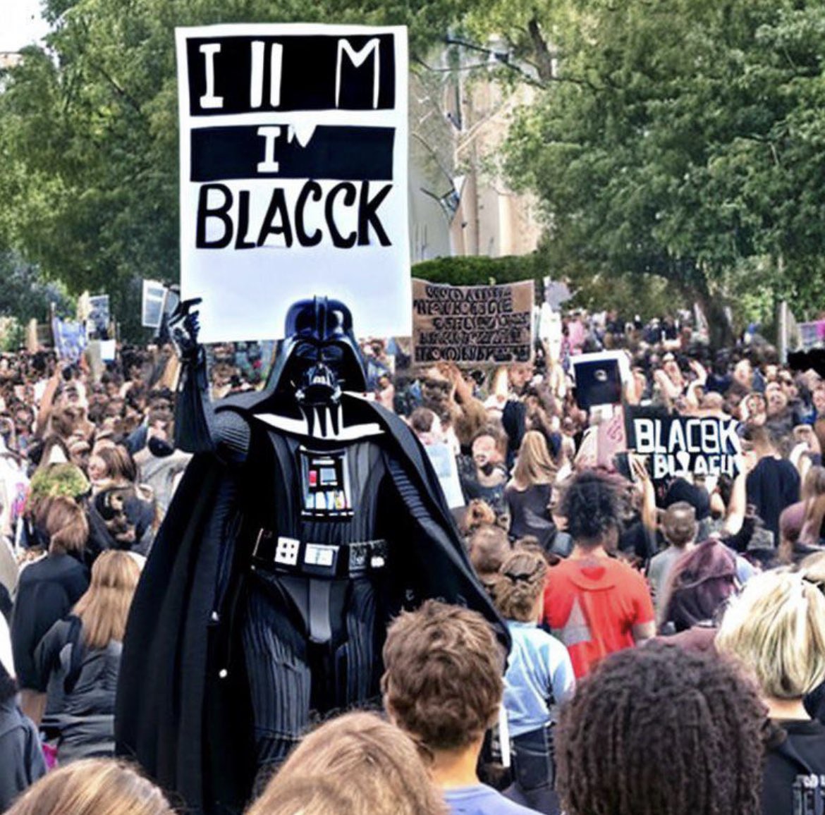nocontextmemes's tweet photo. Darth Vader at a BLM rally https://t.co/xZOL2uBLDx