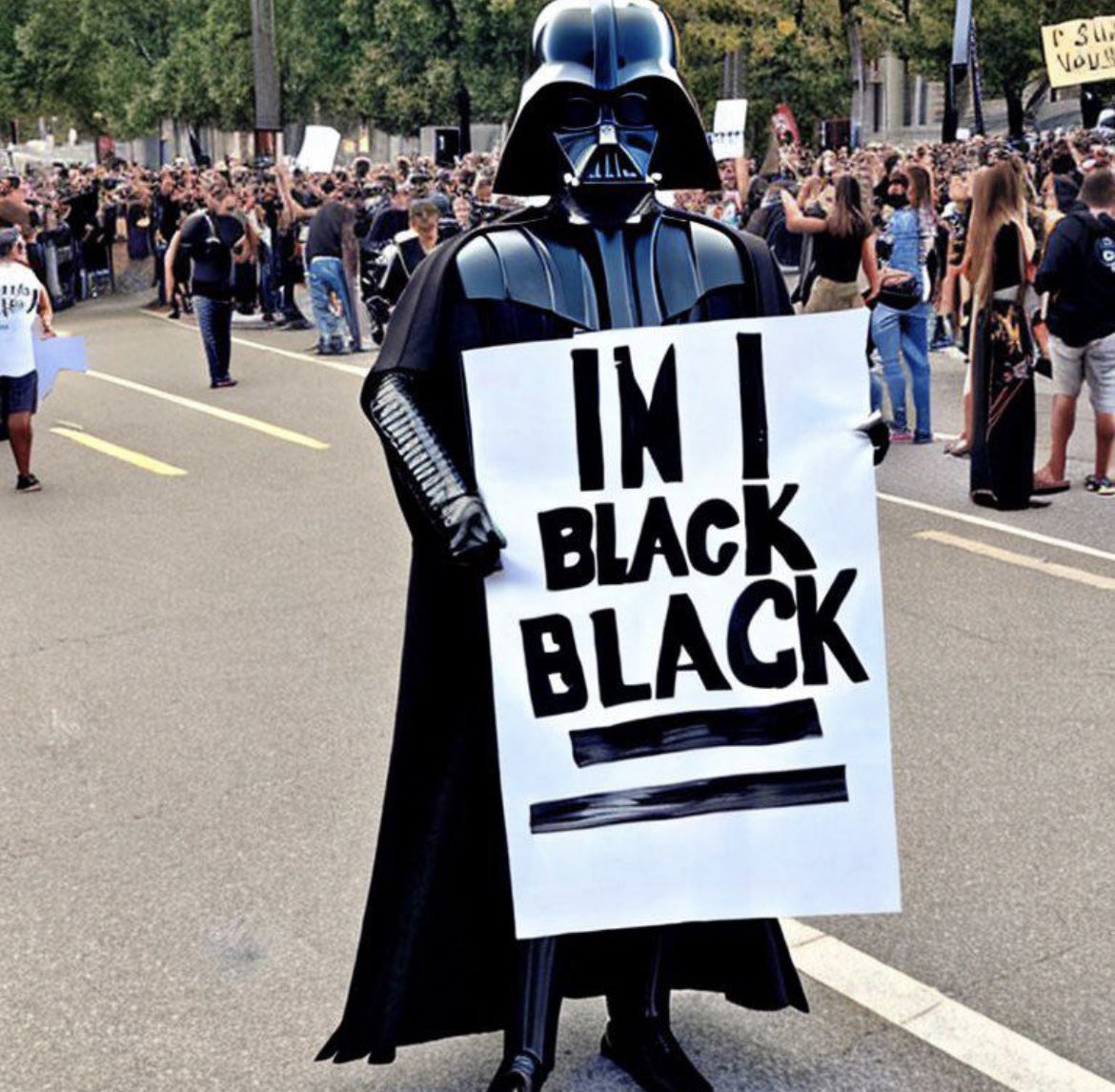 nocontextmemes's tweet photo. Darth Vader at a BLM rally https://t.co/xZOL2uBLDx