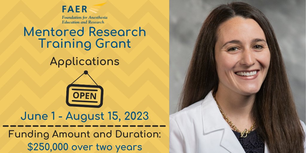 Early career #anesthesiology investigators take note – FAER MRTG applications open June 1! The MRTG helps develop the skills needed to become an independent investigator in the specialty. Learn more & begin preparing your application today: FAER.org/MRTG #FAERgrants