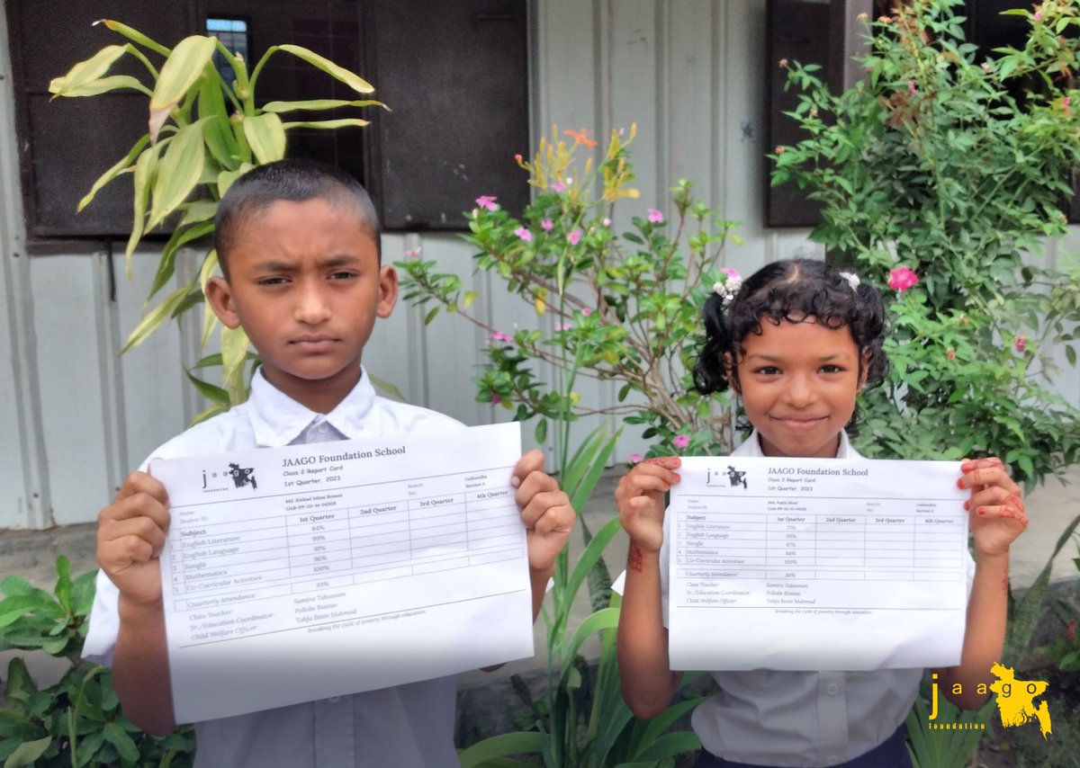JAAGOFoundation's tweet photo. All our students from 11 branches of JAAGO Foundation School have received their first quarterly report cards! It's a proud moment for us as our children eagerly share their incredible results.
#QualityEducation #DigitalEducation #ReportCardDay #SDGs #Goal4 https://t.co/gfps7Y1GmO