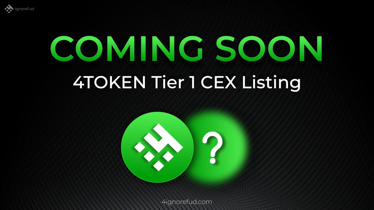 fishkoin_army's tweet image. Let’s BUIDL like we don't give a FUD.🟢🔵😎

#4TOKEN (bep20) will be listed on Tier 1 Centralized Exchange.

Chain: #BSC Network

🚀Get ready and put your notifications🔔on!

#4TOKEN #IgnoreFud #memecoin
