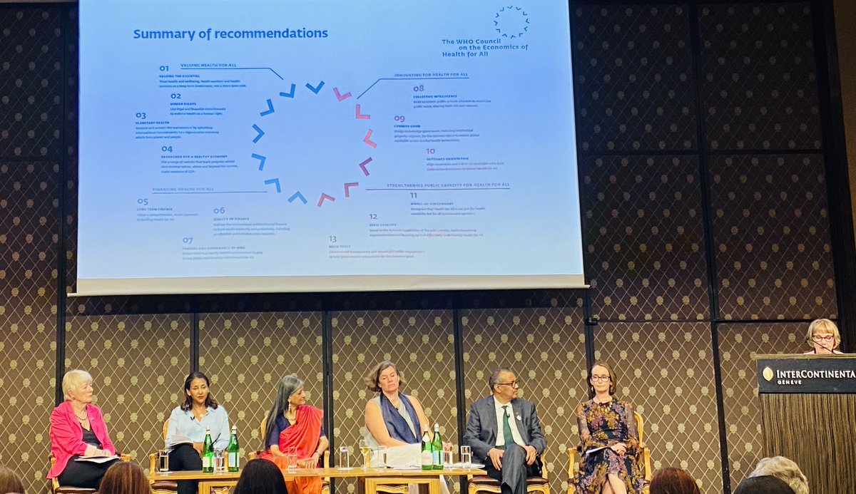 What a moment to witness! The launch of the Final Report of the <a href="/WHO/">World Health Organization (WHO)</a> Council of the Economics of Health For All, an all-female council chaired by Prof. Marianna Mazzucato. cdn.who.int/media/docs/def…

#UHC2030 #HealthForAll #WHA76