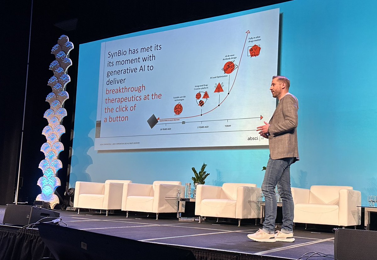 E. coli is the unlikely hero of generative AI. Today it’s pharma, tomorrow it’s food, the next day it will be the stars! <a href="/SynBioBeta/">SynBioBeta</a> <a href="/abscibio/">Absci</a>