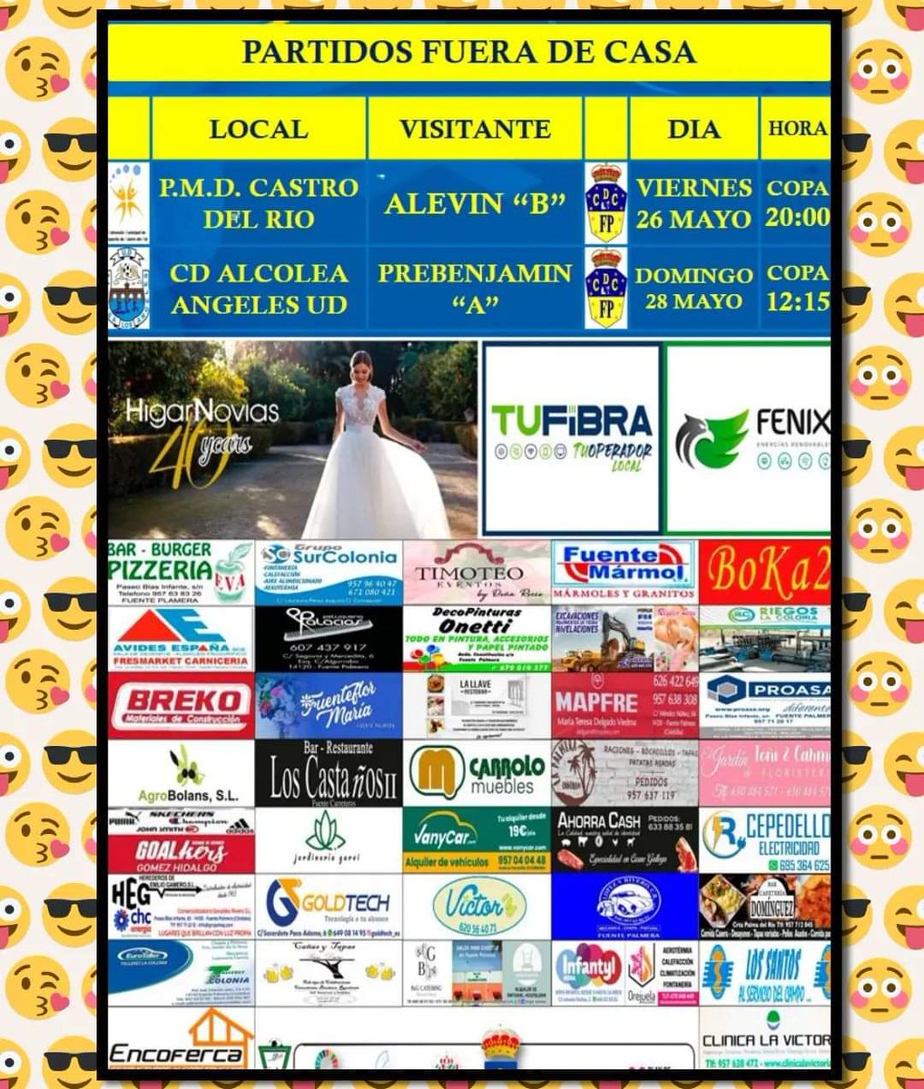 Viernes 1/4 de Copa 
Domingo 1/2 de Copa