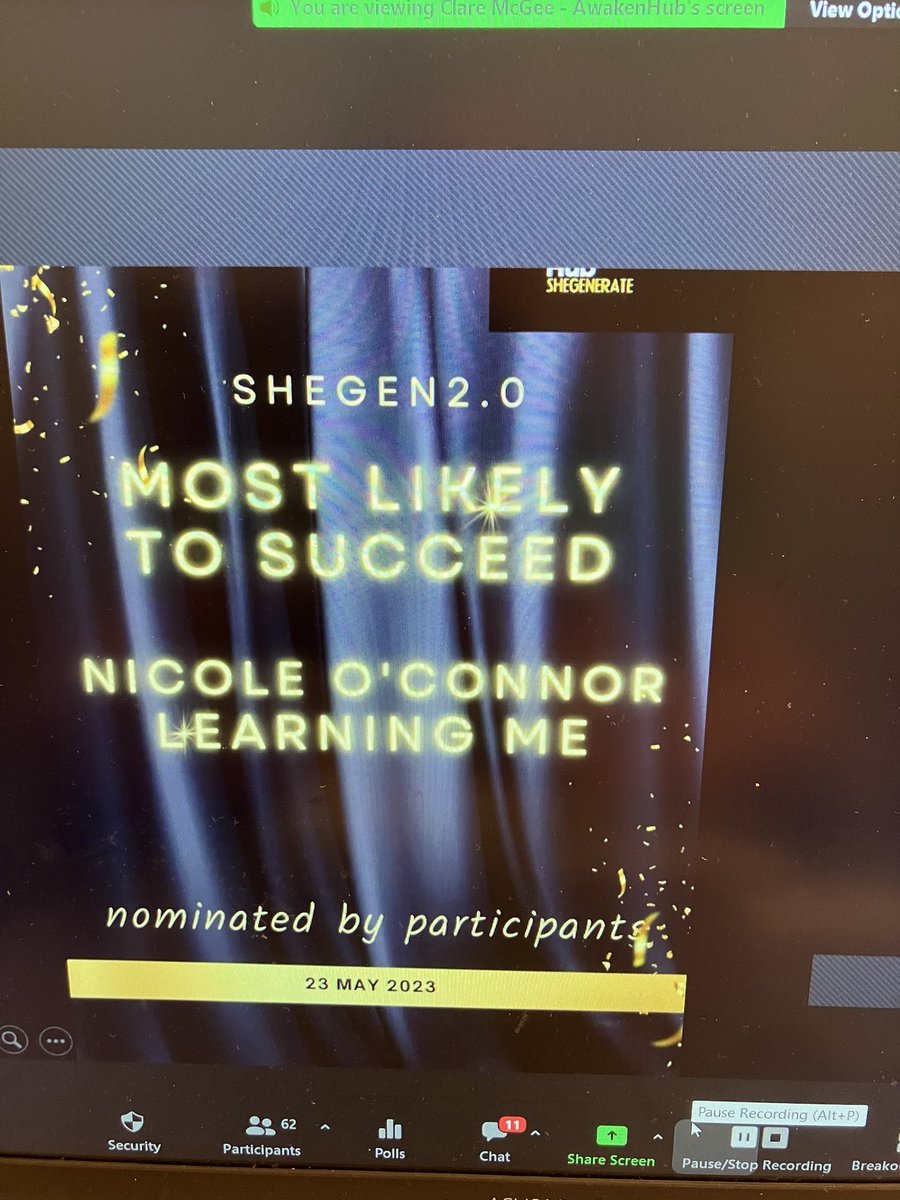 Congratulations @NOCpsEd so well deserved! Winner of our #SheGenerate Cohort 2 and voted by your peers as most likely to succeed!