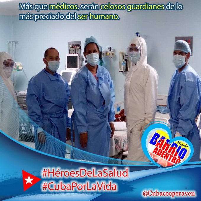 Venezuela escribe páginas de heroicidad, altruismo y alta responsabilidad. #CubaPorLaVida #60AñosSalvandoVidas #CubaCoopera <a href="/cubacooperaven/">Brigada Médica Cubana en Venezuela</a> <a href="/MINSAPCuba/">Ministerio de Salud Pública de Cuba</a> <a href="/japortalmiranda/">José Angel Portal Miranda</a> <a href="/AdanVillavicen5/">Adan Villavicencio Guzmán</a> <a href="/Cubacooperabol2/">Brigada Médica 🇨🇺 Bolívar🇻🇪</a> <a href="/MinSaludVE/">MPPSalud</a> <a href="/MagaGutierrezV/">Magaly Gutiérrez Viña</a>