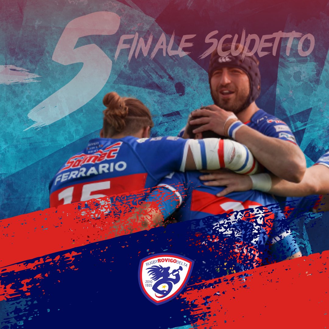 RugbyRovigoDelt's tweet photo. -5 alla FINALE SCUDETTO 2023 🇮🇹

Domenica 28 maggio alle 21.15 sarà Derby D’Italia ❤️💙

🎥 @RaiDue 

Per un Lanfranchi tutto #rossoblù 🪢

🔴FORZA ROVIGO🔵

#ForzaRovigo #FamigliaRossoblù #DaiRovigoDai #IlViaggioContinua https://t.co/gInZao2QQL
