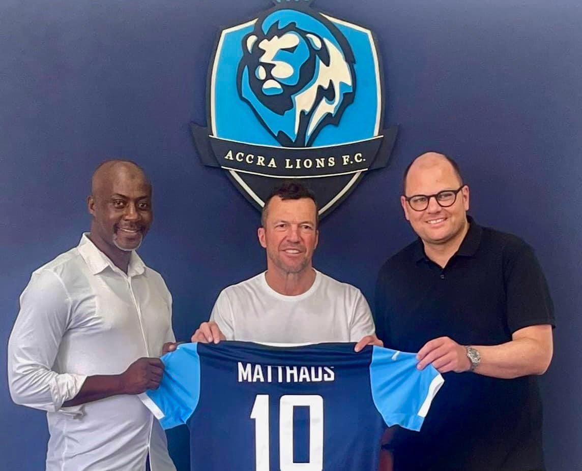 AccraLionsFC's tweet photo. We are proud to announce that former German international, World Cup Winner and FIFA World Player of the Year, Lothar Matthรคus has joined Accra Lions Football Club as board member and shareholder. (1-5)
#yennyinaadea #accralions #BetPawaPremierLeague https://t.co/1npuoYt5Kt