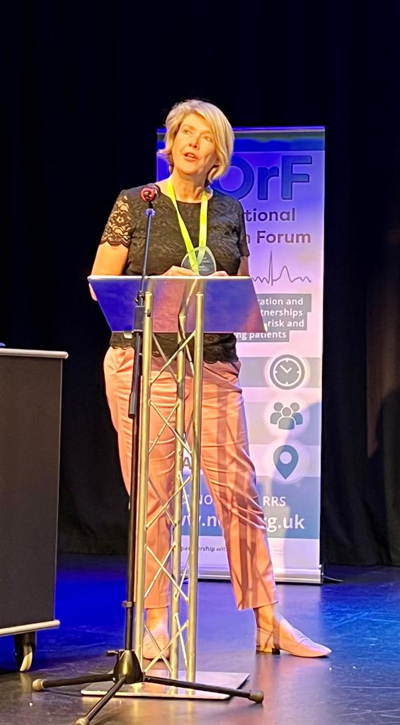 AliDinning's tweet photo. Very honoured to receive a past chair emeritus award at #norf2023. I have enjoyed being a CCOT nurse, and have been so lucky to work with the best team @nottmhospitals @CCOTNUH and @NOrF_CCO_RRS #thankyou https://t.co/tbxkx2MImr