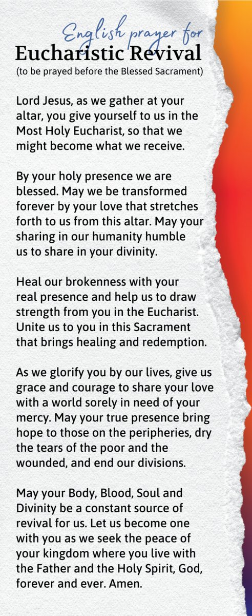 stbasilthegr8's tweet photo. As the Eucharistic Revival approaches this summer, here is the prayer that half-a-million Catholics will be praying in NE Ohio.  🙏  Give it a test drive now!  🏎 https://t.co/0ZCVJpF7aQ