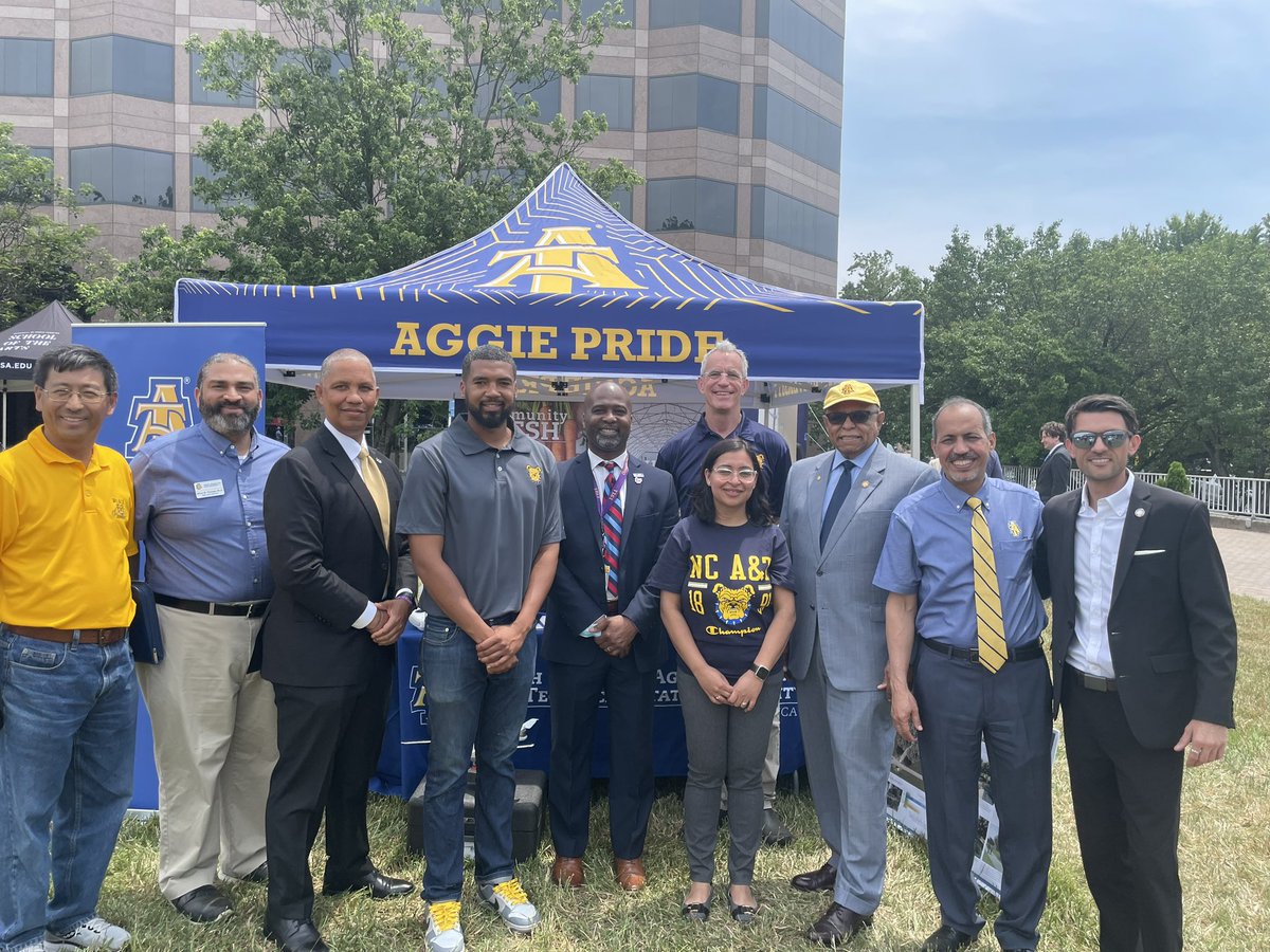ncatsped's tweet photo. Legislators had great conversations with deans, faculty, students, and administrators about the transformative research taking place at North Carolina A&amp;T State University! 
@ncatsuaggies 
@UNC_System https://t.co/2T1Utcy4FC
