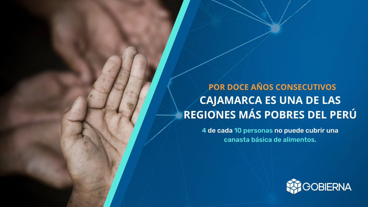 Gobierna2's tweet photo. 📝📣POR DOCE AÑOS CONSECUTIVOS Cajamarca sigue siendo una de las regiones más pobres del país.
⚠️ ¿Qué alternativas de solución se proponen para Cajamarca? 
Los invitamos a leer nuestra reciente nota basada en el último reporte del INEI: https://t.co/OCpMeKn8oj https://t.co/UTg7FFylTS