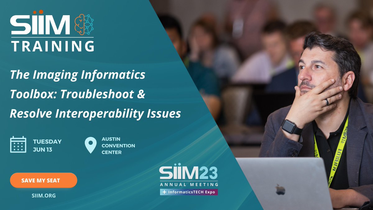 SIIM (@siim_tweets) on Twitter photo Struggling to Troubleshoot & Resolve Interoperability Issues? #SIIMTraining's #ImagingInformatics Toolbox course at #SIIM23 gives you tools & skills for seamless integration of imaging systems.
<a href="/mohannadhussain/">Mohannad Hussain</a> <a href="/hermanoos/">Herman Oosterwijk</a>
Jun 13 | Additional Fee Applies
ecs.page.link/pTVLu Struggling to Troubleshoot & Resolve Interoperability Issues? #SIIMTraining's #ImagingInformatics Toolbox course at #SIIM23 gives you tools & skills for seamless integration of imaging systems.
<a href="/mohannadhussain/">Mohannad Hussain</a> <a href="/hermanoos/">Herman Oosterwijk</a>
Jun 13 | Additional Fee Applies
ecs.page.link/pTVLu