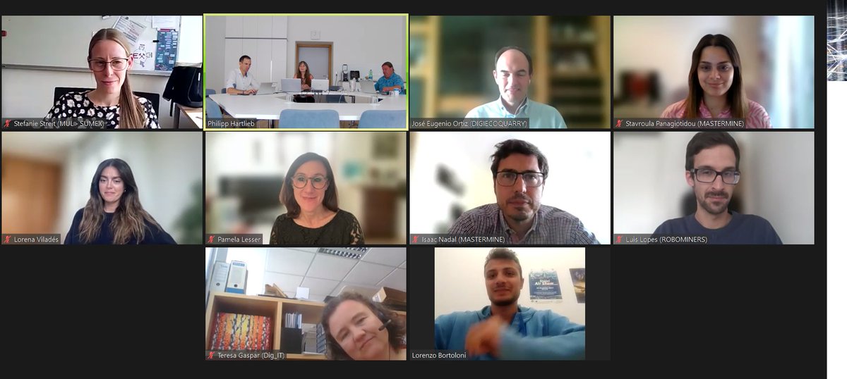 illuMINEation's tweet photo. Yesterday, project representatives from 7 mining-related projects (@illuMINEation , @robominers, @digi_eco , @SUMEXproject , @digitproject , ROTATE, @LithiumWorld ) met for an online clustering meeting to discuss challenges, lessons learned and joint activities. https://t.co/1r7opI6pu8