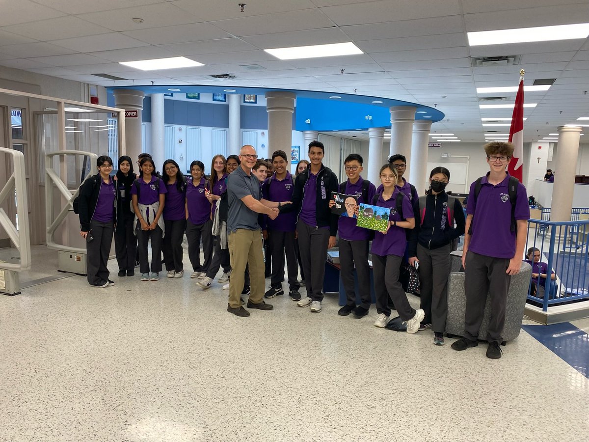 Art Battle 2023.  Ms Soares’ Grade 9 English AP class donates a masterpiece to the Library 📚