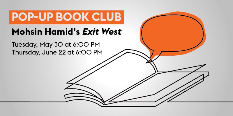 Come join our pop-up book club! Enjoy drinks and company as we discuss the story of two refugees fleeing war in Mohsin Hamid's EXIT WEST. Sign up today ➡ edcjcc.co/3MEM2ST // #whereyouhappen