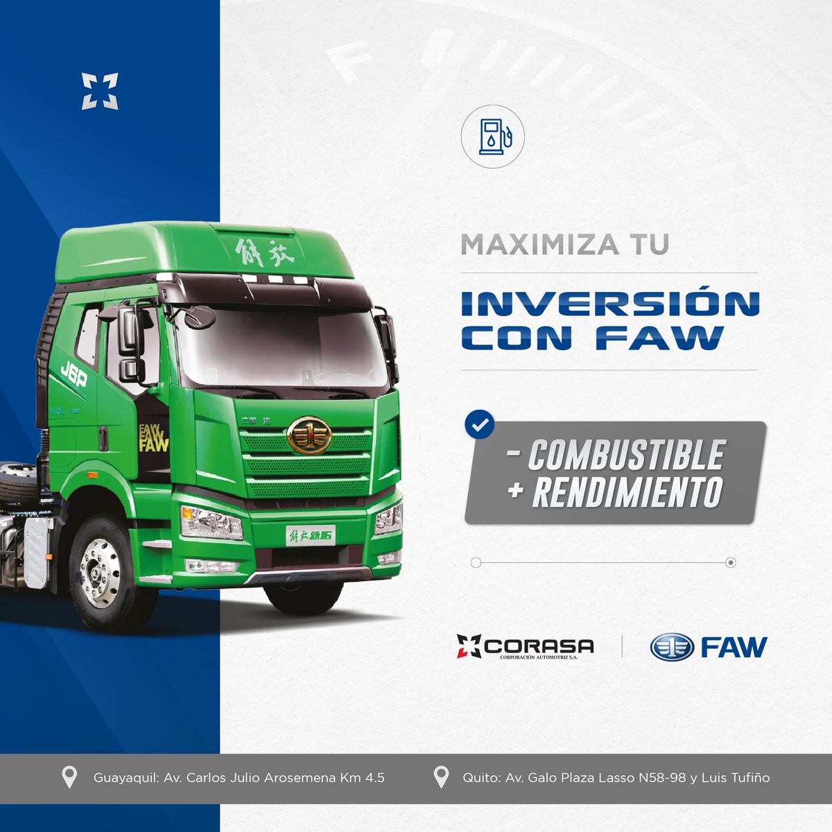corasa_ecuador's tweet photo. 🚛💨 Desata el poder del camión J6P de FAW y conquista la carretera con su increíble rendimiento de combustible. 💪⛽️ Cada gota es éxito y eficiencia en cada kilómetro recorrido. 🌟🏁 

#J6PFAW #EficienciaImparable #CombustibleRentable https://t.co/f3CZky5YJf