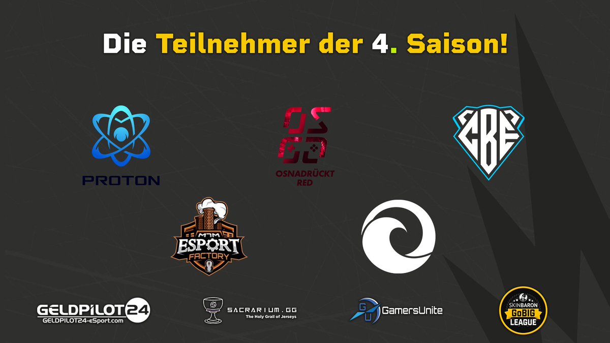 Weiter geht's mit den nächsten 5 Teams!
<a href="/PROTONesports_/">PROTON</a> LETHAL
<a href="/osna_gaming/">Osnabrück Gaming e.V.</a> RED
<a href="/ColdBearsClan/">ColdBearsEsports</a> Avalanche
<a href="/EsportFactoryDE/">Esport Factory</a> 
<a href="/ewaveesports/">EWAVE ESPORTS🌊</a> Academy
PS: Die Anmeldung ist noch offen😏
#DemoLeague