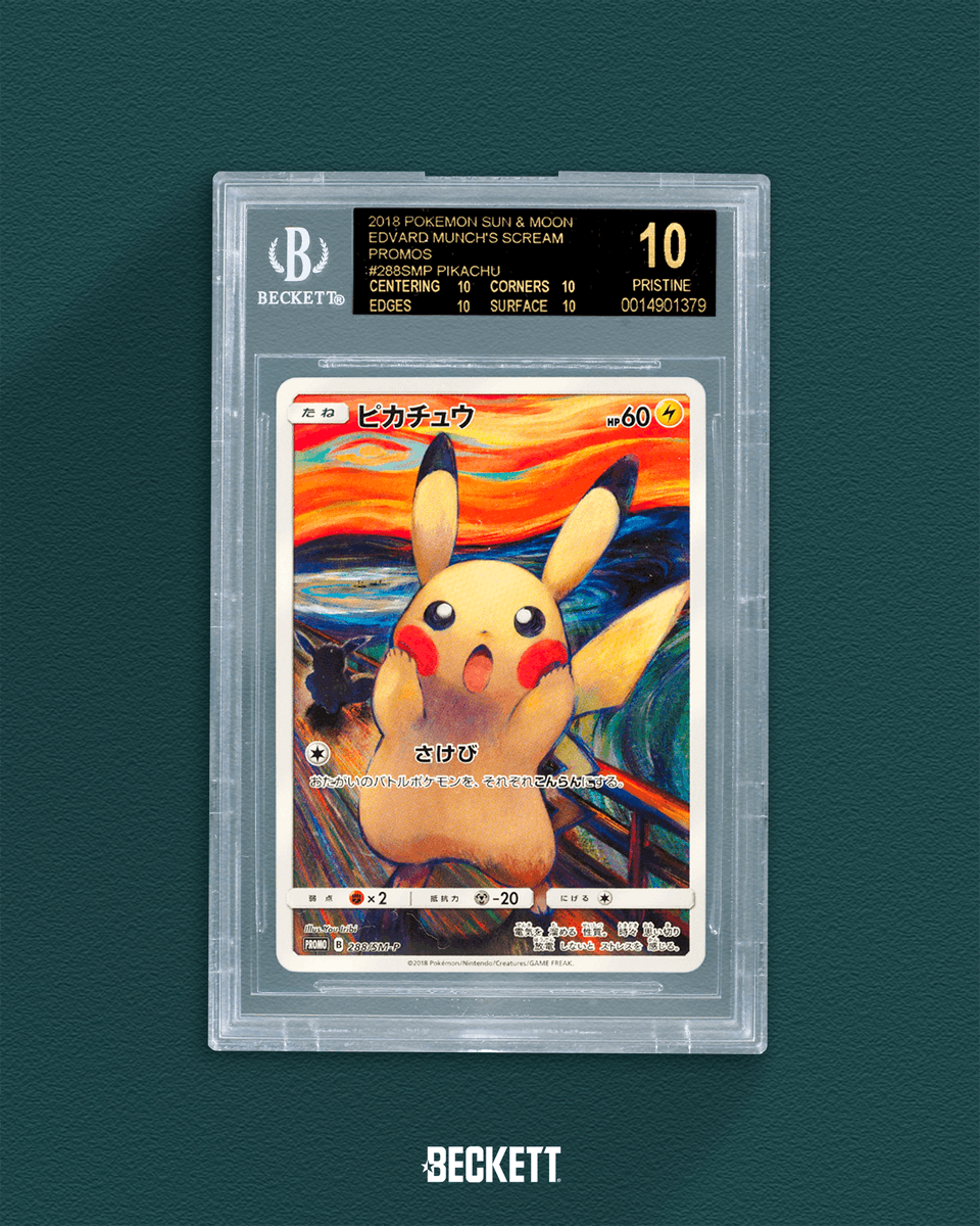 Record Breaker Inspired by the iconic artwork of "The Scream" by Edvard Munch, this Scream Pikachu sold for $15,000, making this the highest sale ever for this card. Record Breaker Inspired by the iconic artwork of "The Scream" by Edvard Munch, this Scream Pikachu sold for $15,000, making this the highest sale ever for this card.