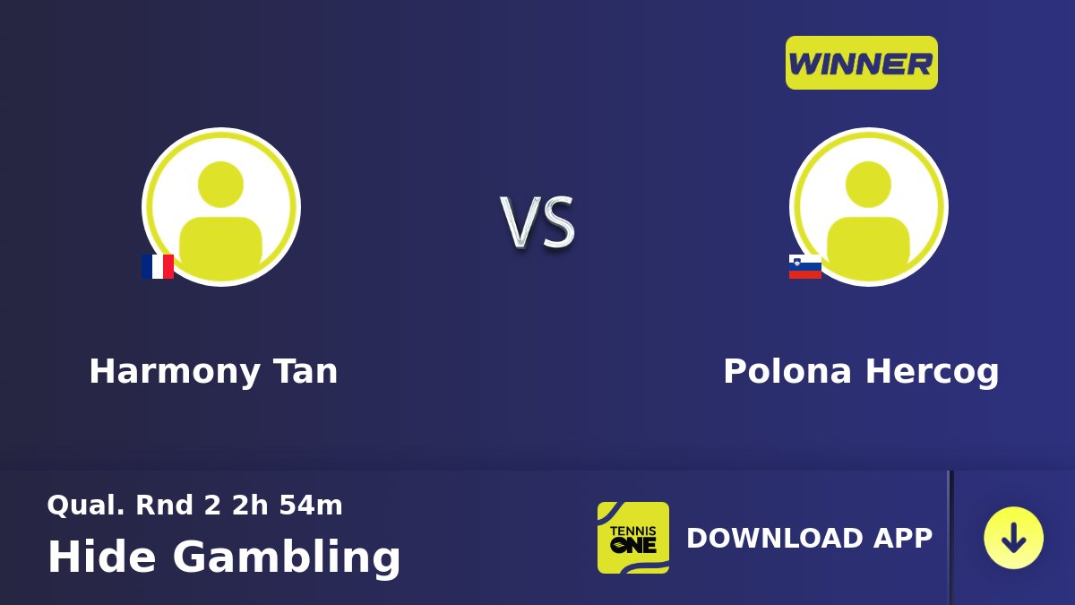 Polona Hercog won their match vs Harmony Tan at Hide Gambling, 5-7, 6-0, 7-6 (10-4)