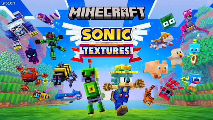 Minecraft Sonic Textures with Minecraft Sonic, Creeper, and others